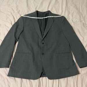 Tommy Hilfiger Men's Grey Plaid Two-Button Blazer